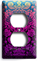 DAMASK PURPLE LUXURY PATTERN ELECTRICAL OUTLET WALL PLATE COVER MODERN A... - $10.99