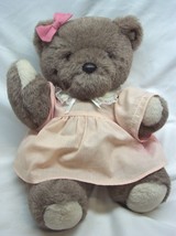 Vintage Dakin 1986 Teddy Bear Girl In Pink Dress 15&quot; Plush Stuffed Animal Toy - £23.73 GBP