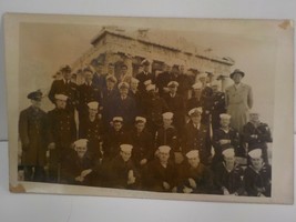 1951 Real Photo Postcard of USN Sailors and a US Marine in Greece - £4.12 GBP