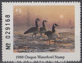 ZAYIX 1988 Oregon 5  MNH - US State Duck Stamp - Birds - 062322S60 - £8.89 GBP