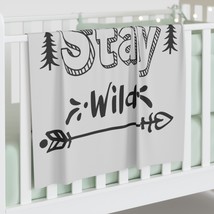 Stay Wild Outdoorsy Nature-Inspired Unisex Baby Swaddle Blanket 30&quot;×40&quot; Soft 100 - £30.46 GBP