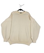 Vintage Clipper Mens XL 54 Ivory Off White Sweater Knit Long Sleeve 100%... - £23.88 GBP