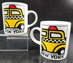 2 Fifth Ave Manufacturers Mary Ellis New York Mini Mugs Set Vintage Taxi... - £44.17 GBP