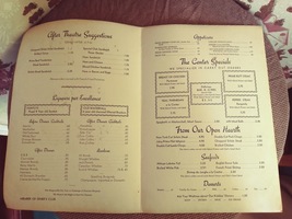 Menu from 1960's The Center Steak House  6025 N. Lincoln Ave. Chicago, IL  image 2