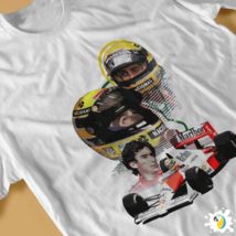 Ayrton Senna Fan Art T-Shirt, F1 Racing Cotton Tee, Brazil Formula One Apparel - £27.53 GBP