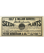 1886 Peter Henderson Seeds &amp; Plants Advertisement Victorian Agriculture ... - $28.01 CAD