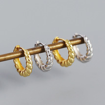 Gold Twisted Hoops For Men Women Silver Small Hoops Minimalist Hoop Earr... - £11.45 GBP