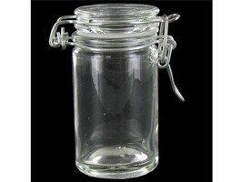 3 1/4&quot; tall Clear Glass JAR FLIP cLaMp LID wire bail top closure Bale 1/... - $435.27 MXN