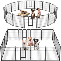 AAA Dog Playpen Indoor Outdoor, 24 Height 16 Panels Fence With Anti-Rust Coating - $102.98