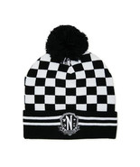 The Addams Family &#39;Wednesday Addams&#39; Striped Beanie, Black/White - £12.60 GBP