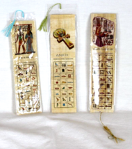 Egyptian Papyrus Bookmark, Hieroglyphic Alphabet set of 3 Horus &amp; Nefert... - $145.87 MXN