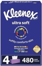 Kleenex Ultra-Soft Celebrate the World Around Us Tissues, 120 each per Box, 4 Bo - £31.16 GBP