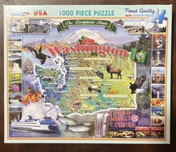 2012 White Mountain Puzzle Washington The Evergreen State 1000 pc #9365 Karvon - $46.55