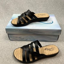 Easy Street Comfort Wave Slide Sandals Comfort Women&#39;s Size 6.5 Black Vacation - £27.32 GBP
