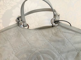 CHANEL Gray Quilted Leather Top Handle &amp; Chain Shoulder Strap Bag - $2,970.89