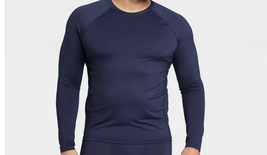 NEW Mens All In Motion Performance Tee Long Sleeve T-shirt sz M navy blue - £7.95 GBP