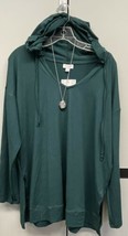 NWT NEW RELEASE LuLaRoe XL Solid Dark Green ELIZA Hooded Long Sleeved Top - £38.06 GBP