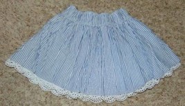 Girls Skirt Abercrombie Blue White Striped Pull On Elastic Waist-size XL - $7.92