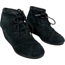 Toms Womens Navy Blue Suede Lace Up Ankle 2.5 inch Wedge Booties 1001295... - $410.36 MXN
