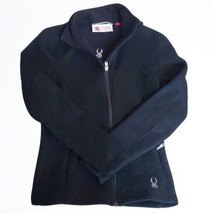 Spyder Women&#39;s Black Fitted Long Sleeve Full Zipper Core Sweater Size Small - $31.35