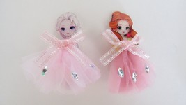 Two childrens princess fairy tale doll dress alligator hair clip barrettes - £4.58 GBP