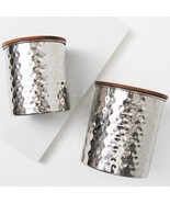 Uncommon James Hammered SILVER Canister Storage Set 2 piece Container Duo - £27.47 GBP