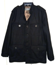 KENNETH COLE MEN'S BLACK WOOL-BLEND PEACOAT-M-BARELY WORN-NICE - $34.00