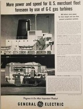 1955 Print Ad GE General Electric Gas Turbines US Merchant Fleet Ships - £12.50 GBP