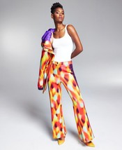 $90 Inc International Concepts Misa Hylton Scuba Printed Pants Orange Size Small - £13.40 GBP