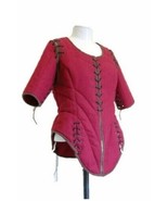 Gambeson Thick Padded Red Beautifull Medieval Aketon Coat Armor cotton - £77.66 GBP+