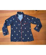 J Crew Pajama Shirt Top Women Small Navy Polk Dots Frenchie Dog Bulldog ... - €20,62 EUR