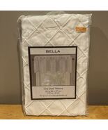 Bella White Diamond Lined Valance 52x17” Fits 1.5in Rod Top Curtain Scal... - $24.83 CAD