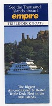 Thousand Islands Empire Triple Deck Boats Tour Brochure 1989 - £12.63 GBP