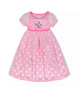 Disney Minnie Mouse Polka Dot Princess Toddler Night Gown Pajamas Pink - £23.93 GBP