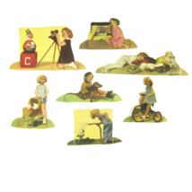 Shirley Temple Paper Doll Standups Lot of 7 Busy Through the Day Vintage 1930s - £23.97 GBP