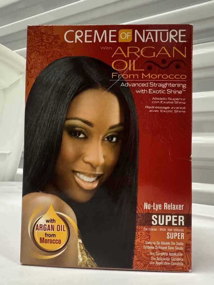 Creme Of Nature With Argan Oil Relaxer- SUPER Advanced Straightening 1 Box New Item image 4