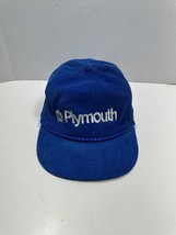 Vintage 90s Corduroy Blue Plymouth Embroidered Snapback Rope Cap Hat Adj... - $24.49