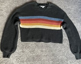 NWOT American Eagle Ribbed Cropped Striped Sweater Women&#39;s Size S Rainbow - £15.85 GBP