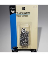 Dritz 15 Large Eyelets 33575-65  Nickel 1/4-Inch Silver Color Sealed NIB - £6.35 GBP