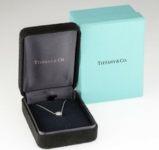Tiffany &amp; Co Platinum Mini Circlet Diamond Pendant w/ Box and Case TCW =... - $1,495.07