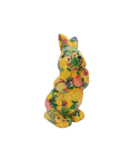 Decoupage Bunny Ceramic Pottery Flowers Easter Egg Bright Colors Garden ... - £21.03 GBP