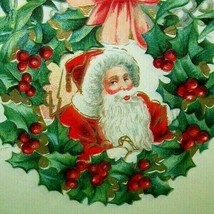 Christmas Postcard Santa &amp; Sleeping Cherub Little Girl Embossed 1910 Vintage - £13.59 GBP