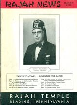 RAJAH NEWS March 1956 Shriner/Masonry Magazine (Reading PA) local ads - $14.84
