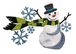 Wrapped Up in Winter Snowman Embroidered Iron on/Sew Patch [5.1&quot; *7.9&quot;] [Made in - £21.59 GBP