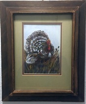 Turkey in its full feathers signed K. Inman 75 rustic frame - £276.55 GBP