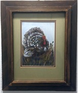 Turkey in its full feathers signed K. Inman 75 rustic frame - £278.90 GBP