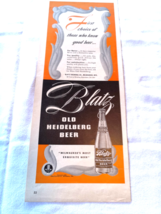 1939 Ad Blatz Old Heidelberg Beer First Choice of Those Who Know Beer - $9.99