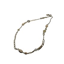 Vintage Loft Necklace Beaded Gold Tone Crystal Opaque Clear 34 inch - £17.02 GBP