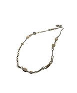 Vintage Loft Necklace Beaded Gold Tone Crystal Opaque Clear 34 inch - £17.14 GBP