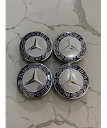Set of 4 Mercedes Benz Center Caps Blue-Chrome 75mm/2.95Inch Will Fit Mo... - $17.80